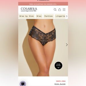 Cosabella V-Hipster Navy Blue size Small